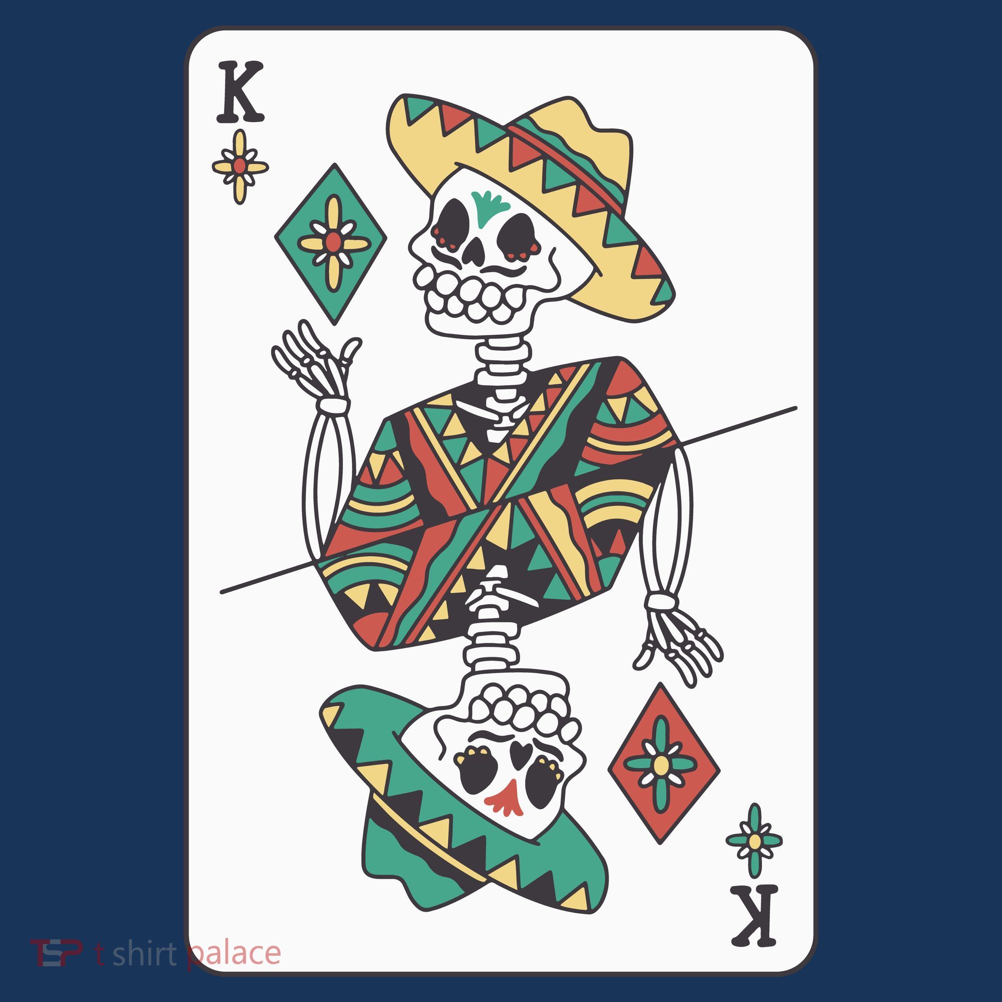 Mexican Skeleton King Card Hoodie