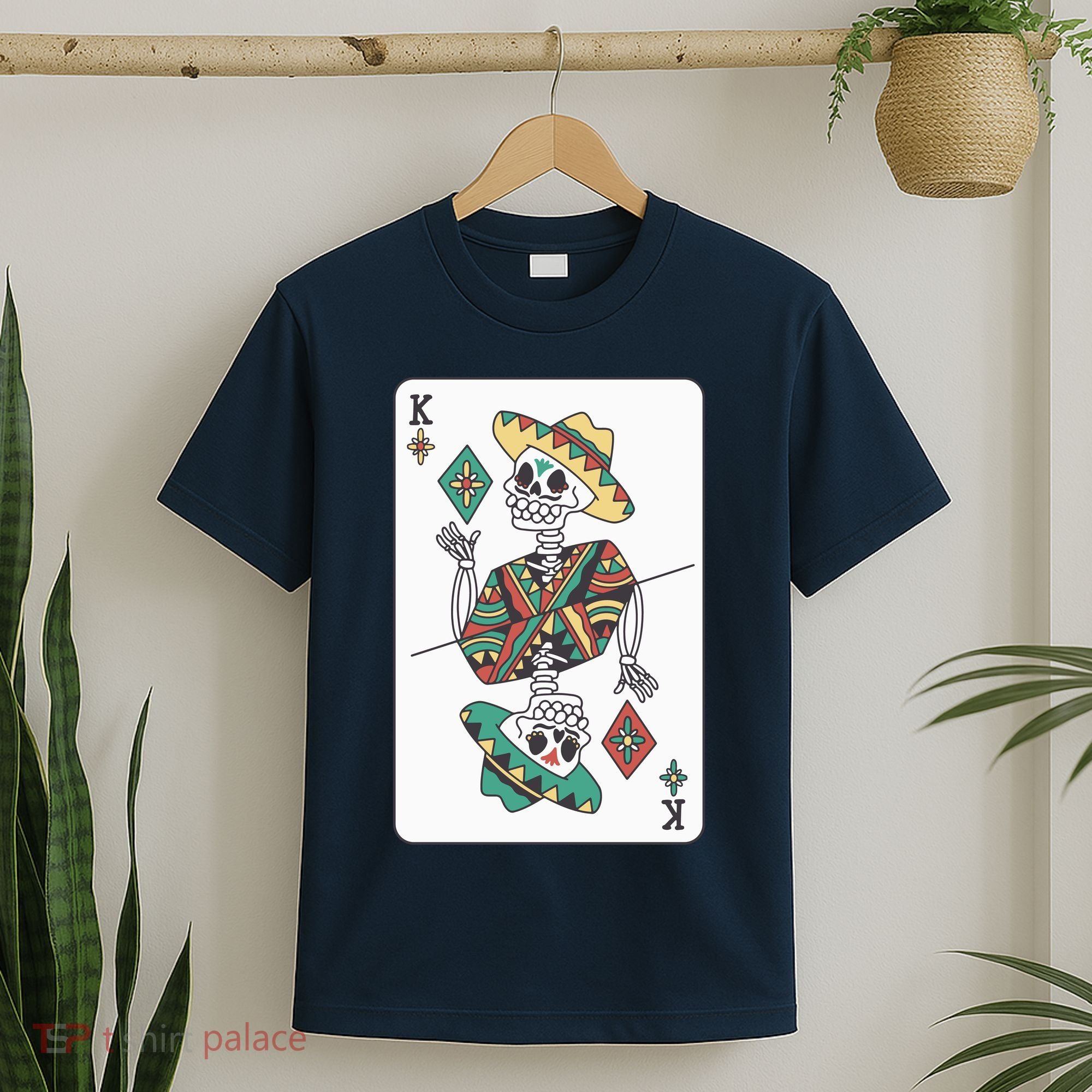 Mexican Skeleton King Card T-Shirt