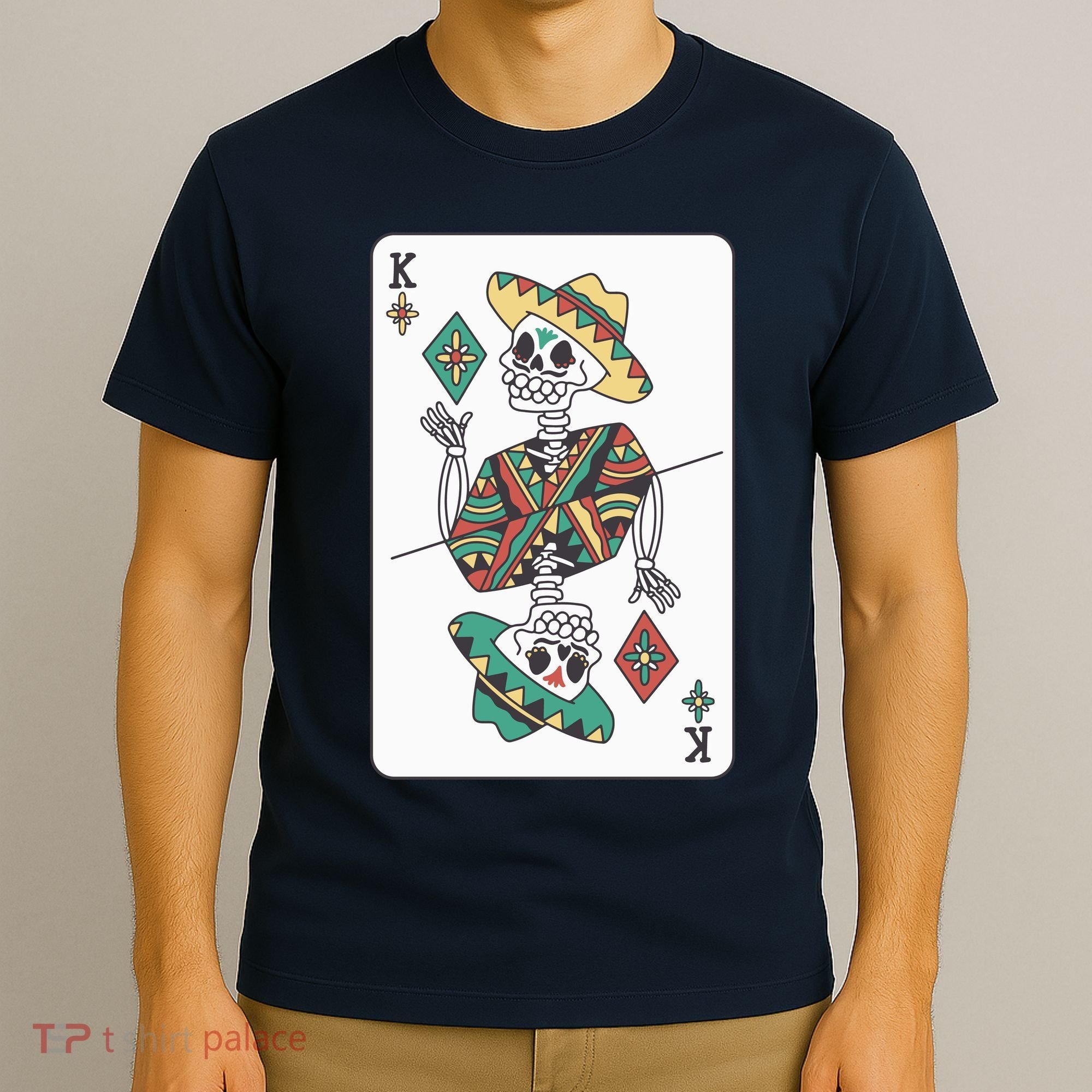 Mexican Skeleton King Card T-Shirt