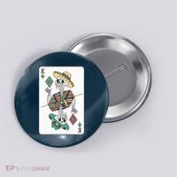 Mexican Skeleton King Card Button thumb 0