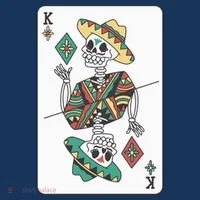 Mexican Skeleton King Card Bucket Hat thumb 4