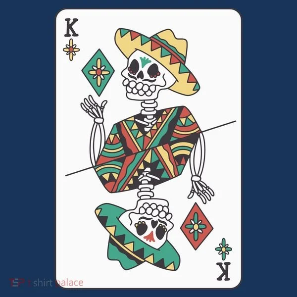 Mexican Skeleton King Card Bucket Hat