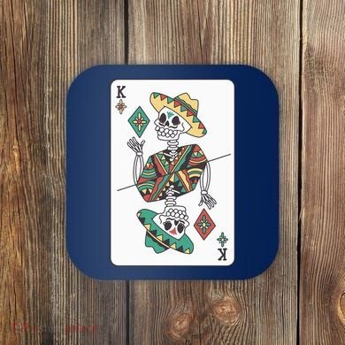 Mexican Skeleton King Card Coaster