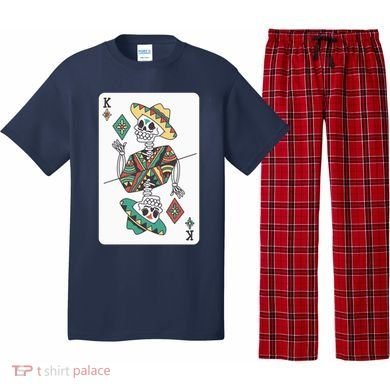 Mexican Skeleton King Card Pajama Set