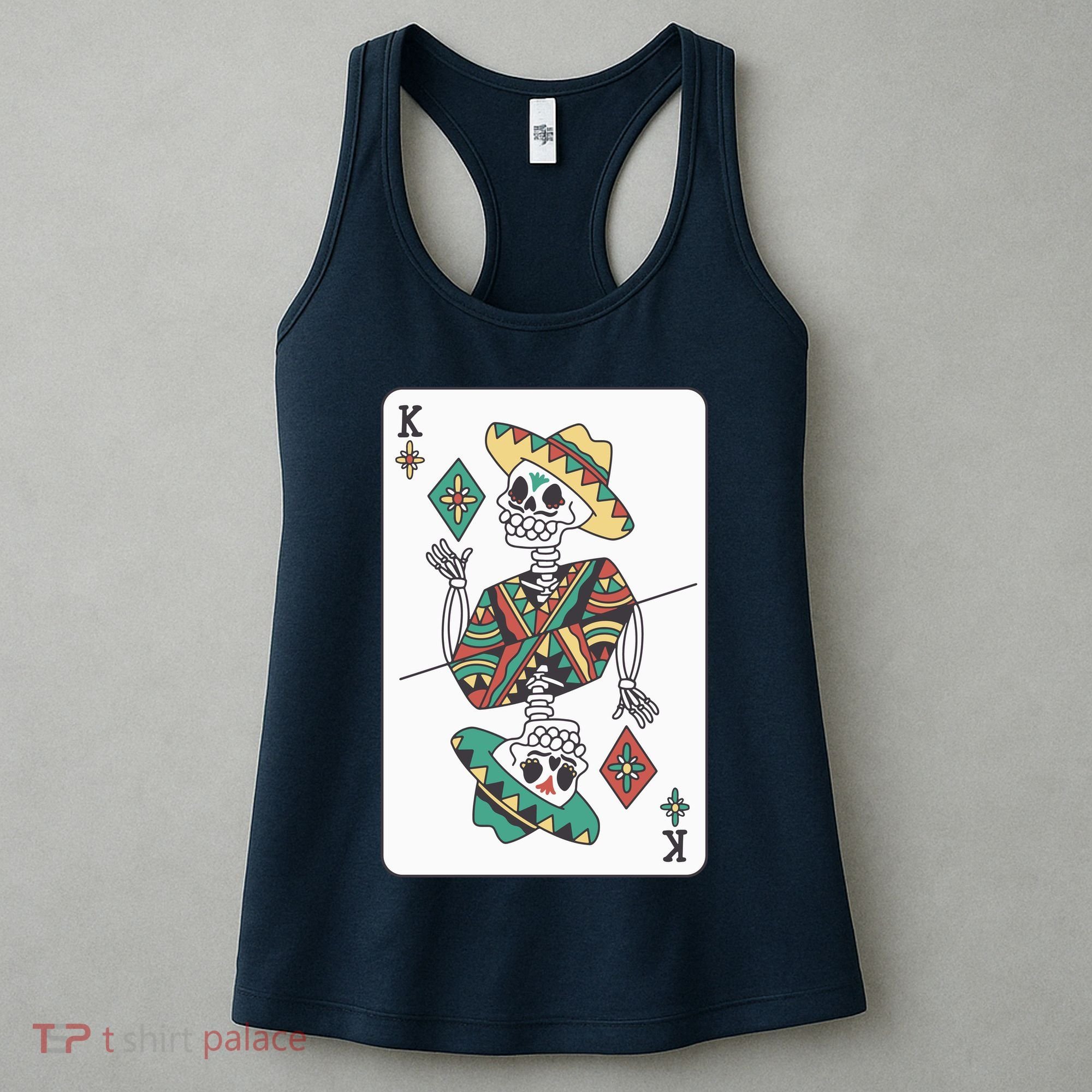 Mexican Skeleton King Card Women's Tank Top