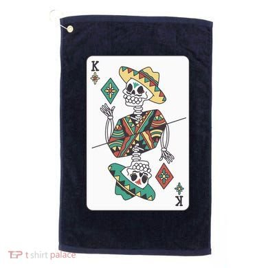Mexican Skeleton King Card Golf Towel