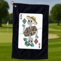 Mexican Skeleton King Card Golf Towel thumb 1