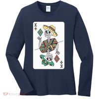 Mexican Skeleton King Card Women's Long Sleeve Shirt thumb 0