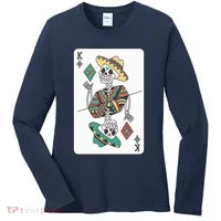 Mexican Skeleton King Card Women's Long Sleeve Shirt thumb 0