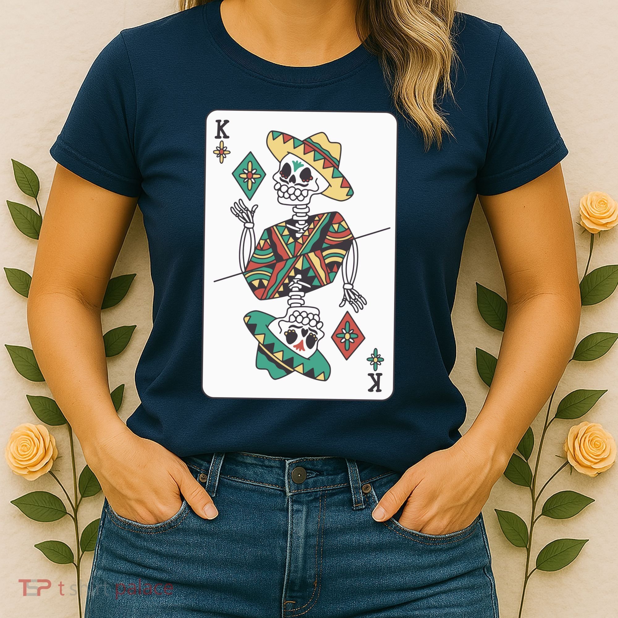 Mexican Skeleton King Card Women's T-Shirt