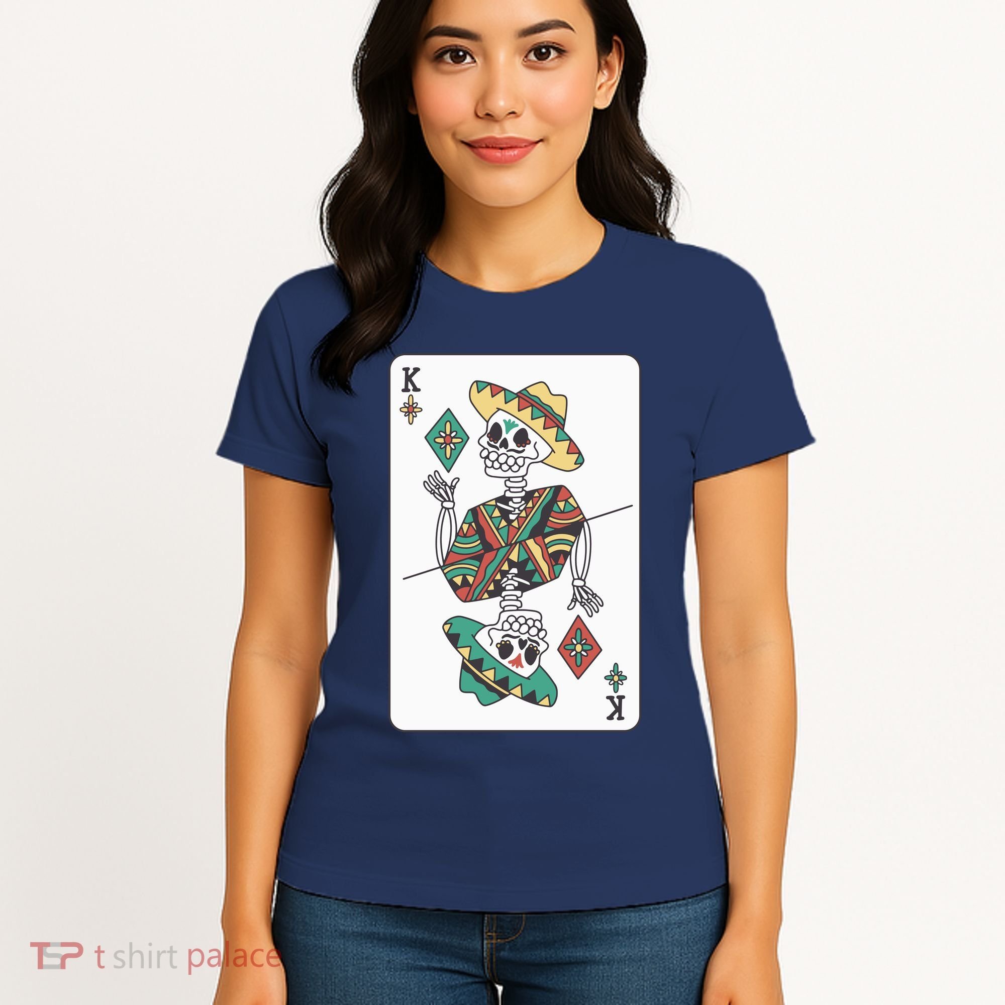 Mexican Skeleton King Card Women's T-Shirt