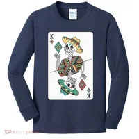 Mexican Skeleton King Card Kids Long Sleeve Shirt thumb 0
