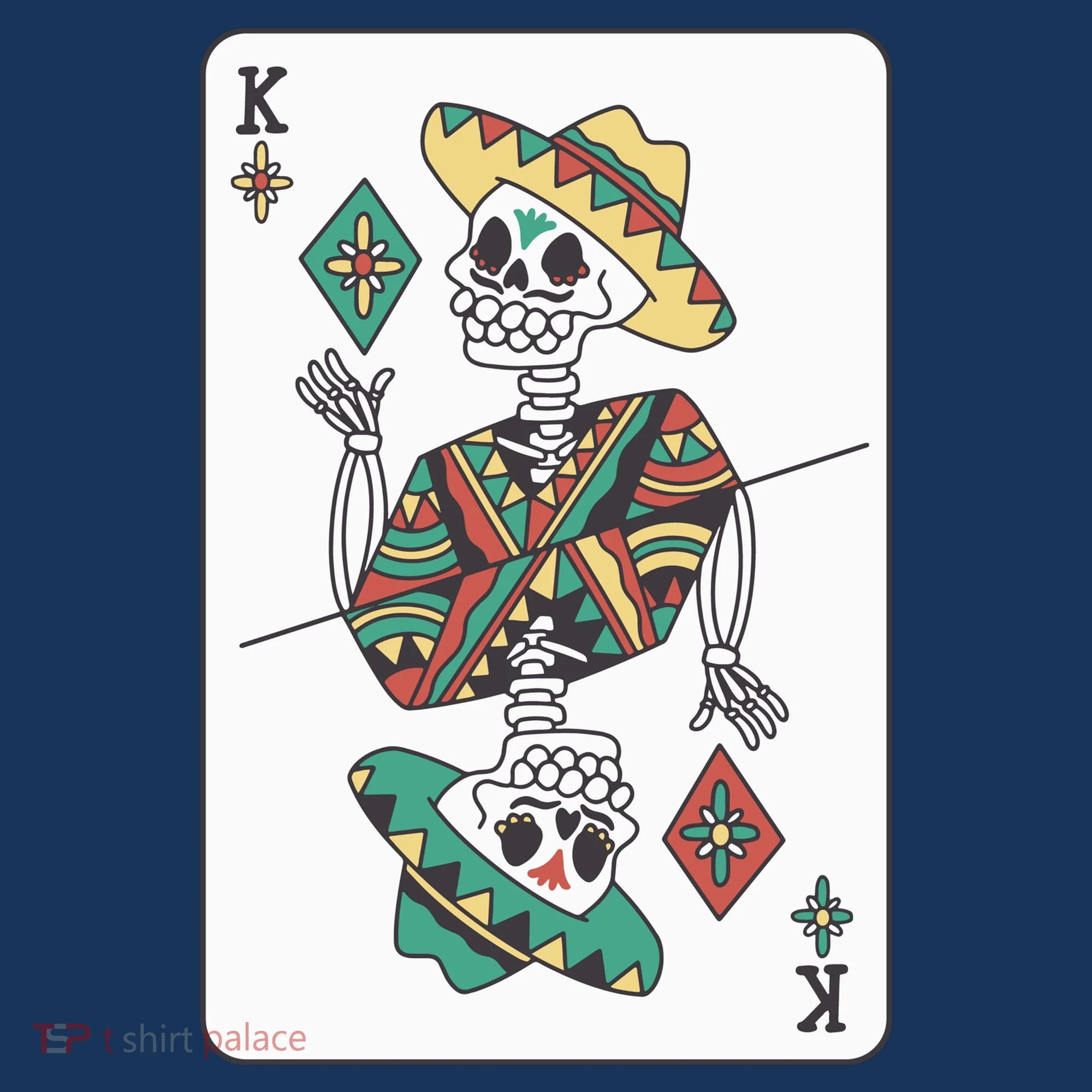 Mexican Skeleton King Card Kids Long Sleeve Shirt