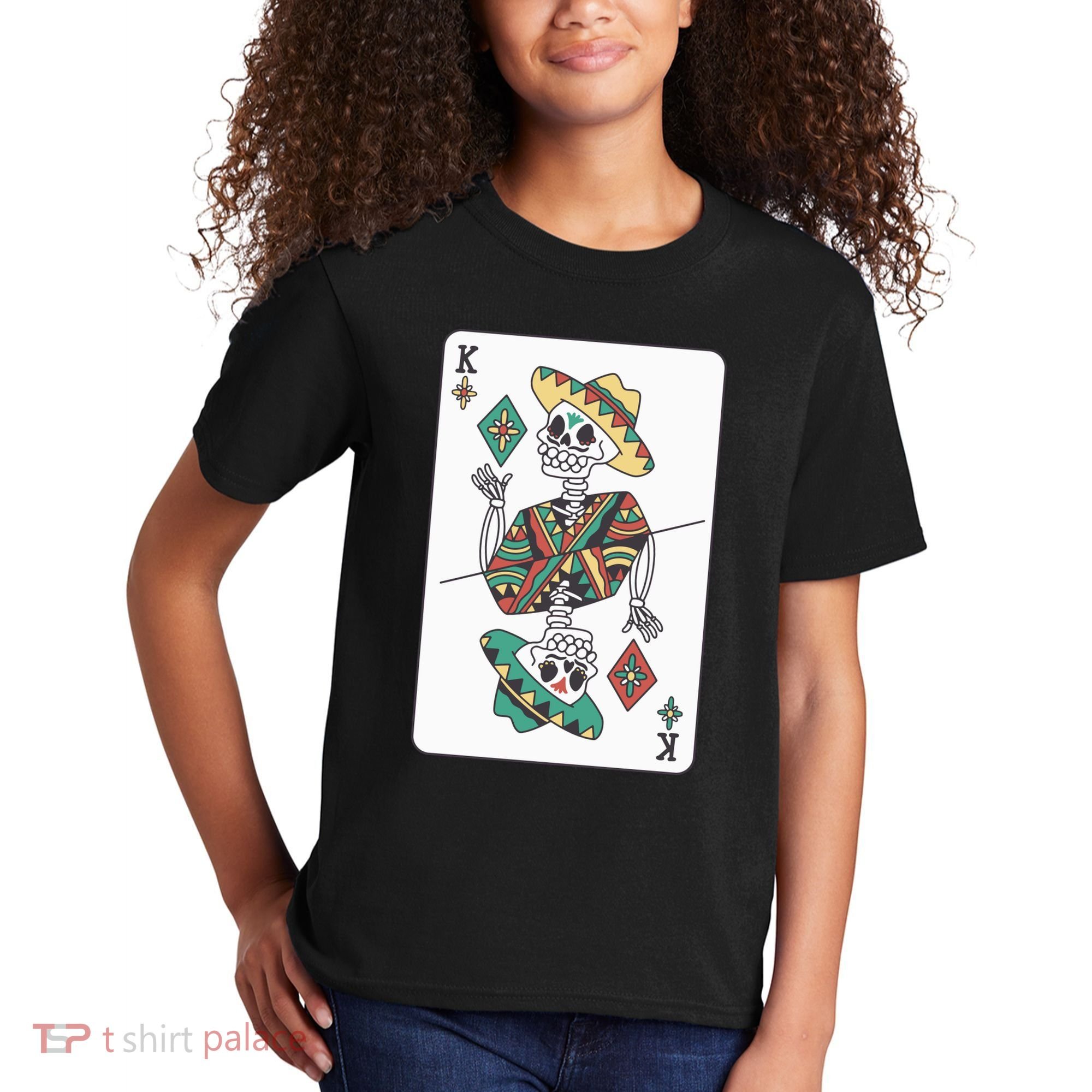 Mexican Skeleton King Card Kids T-Shirt