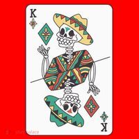 Mexican Skeleton King Card Santa Hat thumb 1