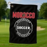 Morocco Soccer Lovers Jersey Support Moroccan Football Team Cool Gift Golf Towel thumb 1