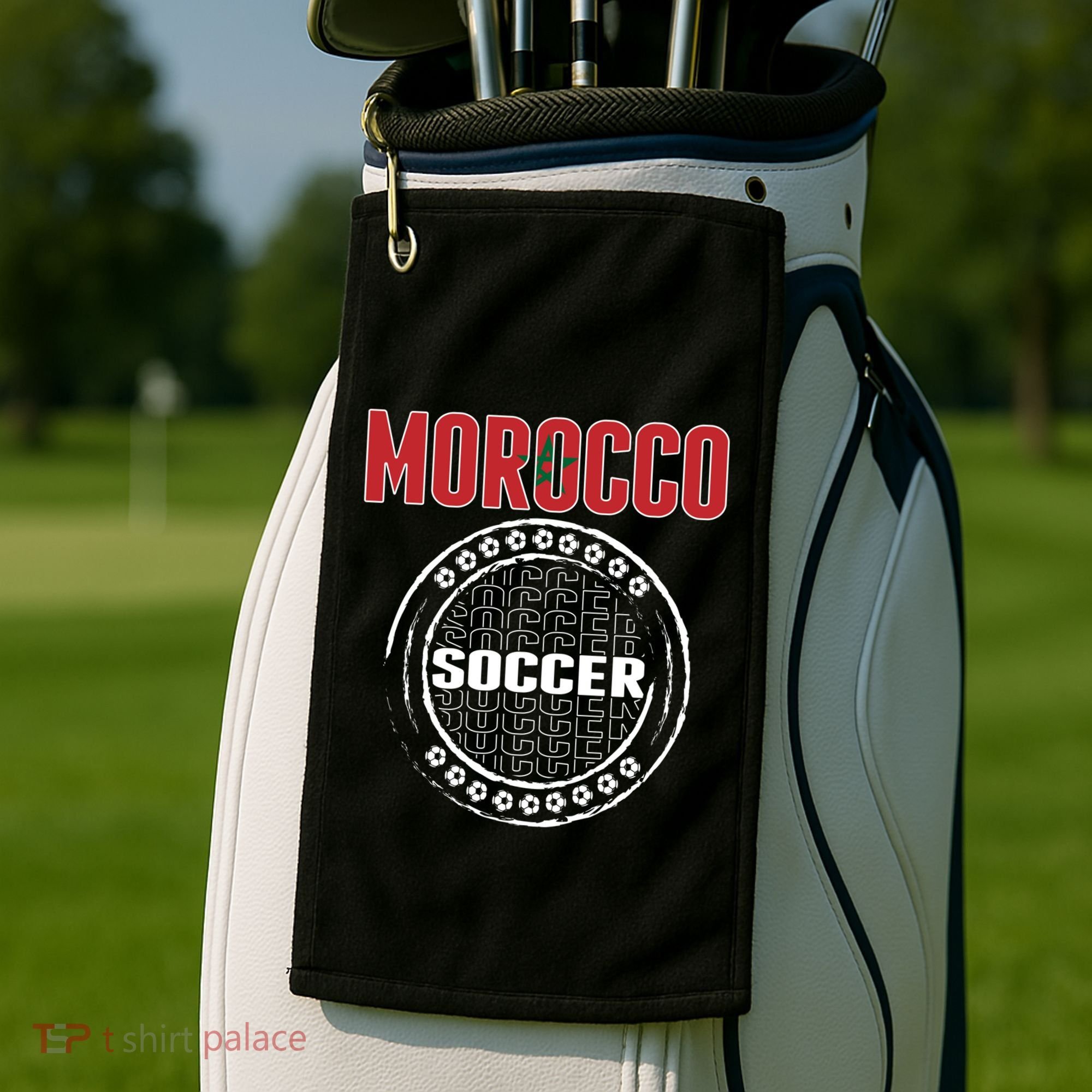 Morocco Soccer Lovers Jersey Support Moroccan Football Team Cool Gift Golf Towel