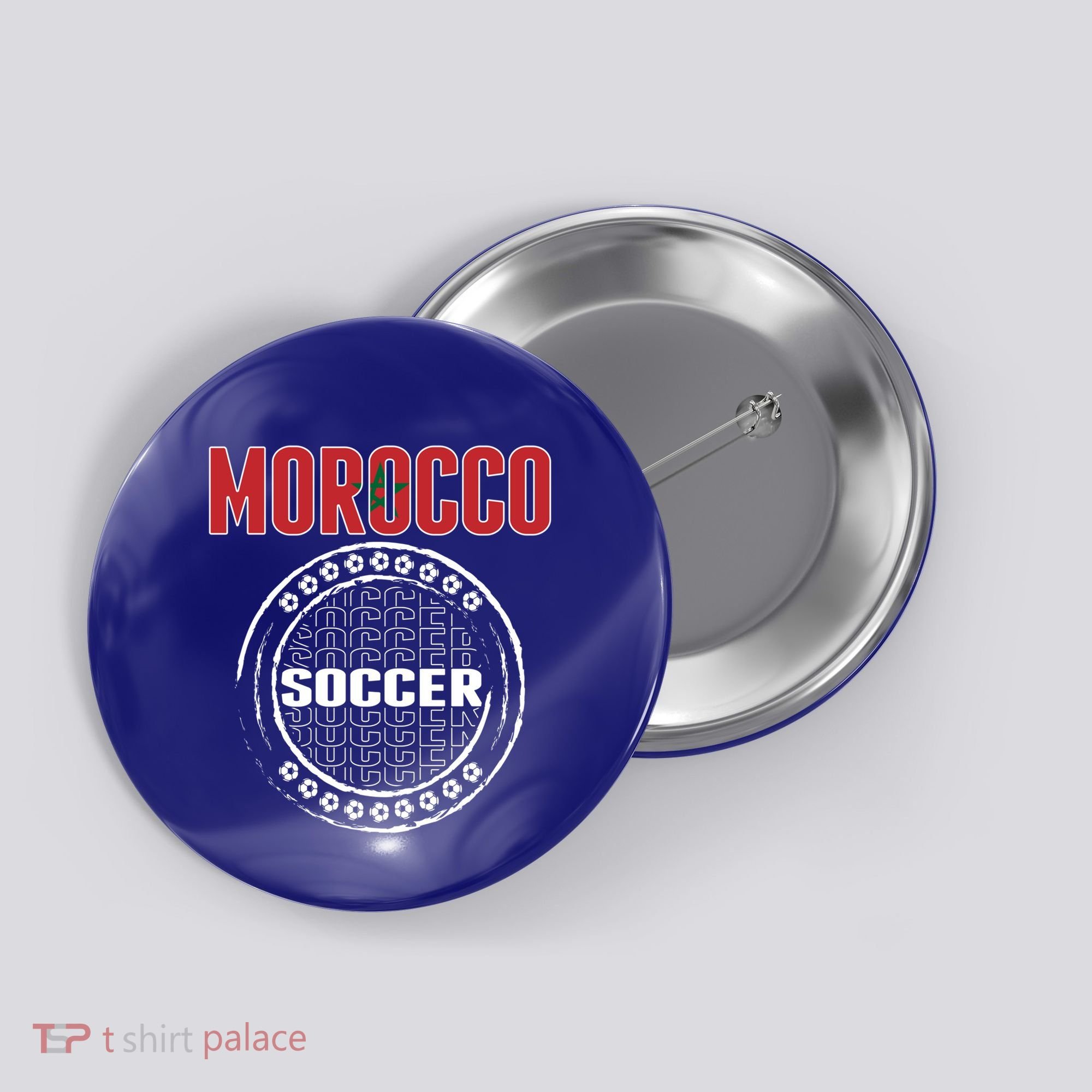 Morocco Soccer Lovers Jersey Support Moroccan Football Team Cool Gift Button