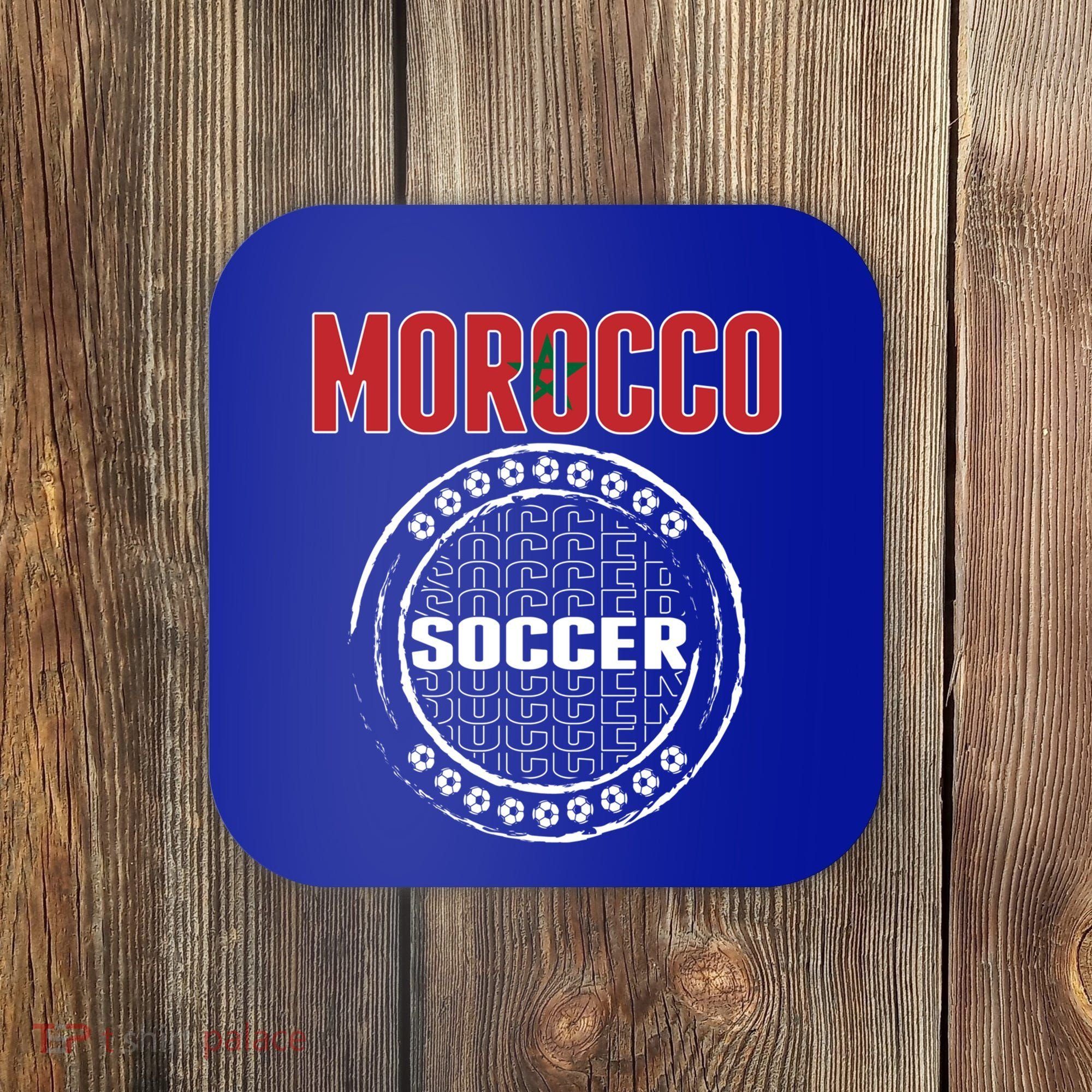 Morocco Soccer Lovers Jersey Support Moroccan Football Team Cool Gift Coaster