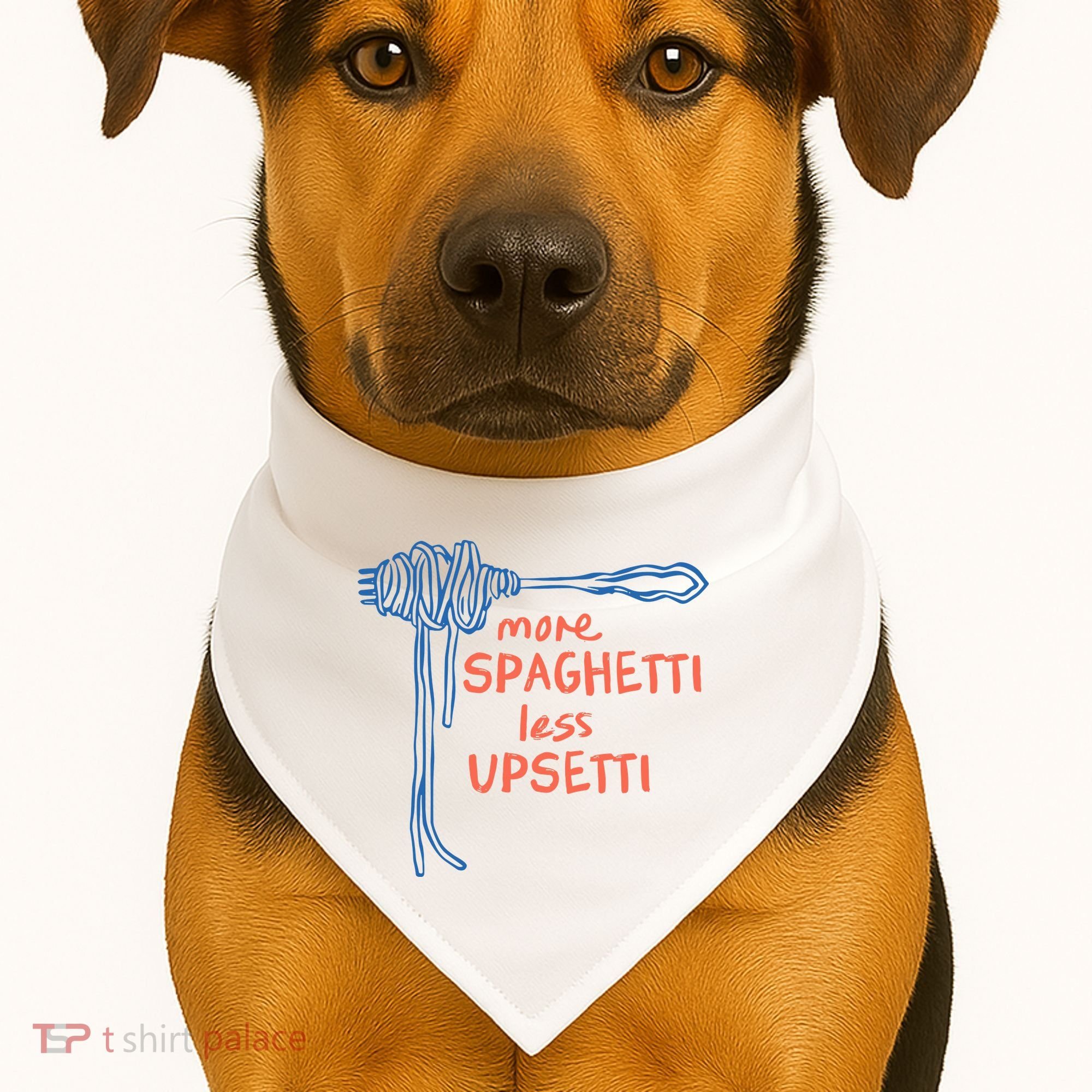 More Spaghetti Less Upsetti USA-Made Doggie Bandana