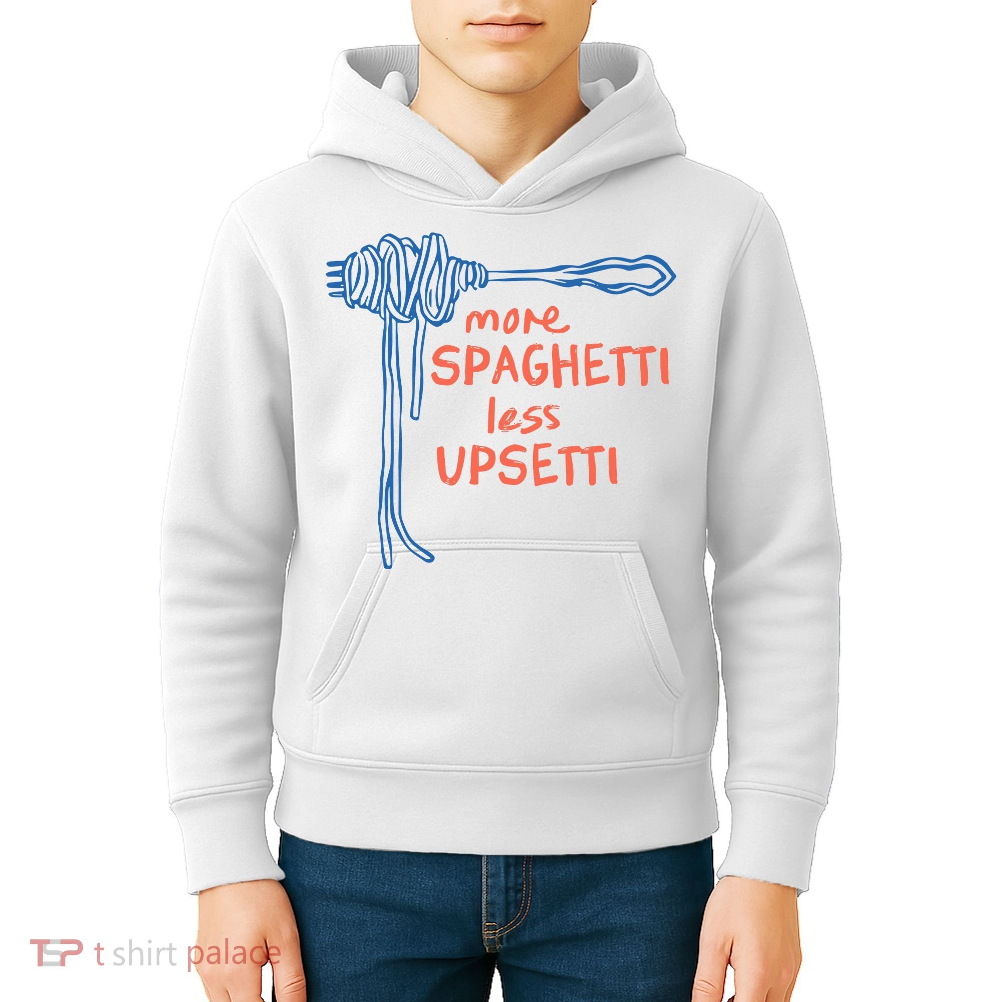 More Spaghetti Less Upsetti Kids Hoodie