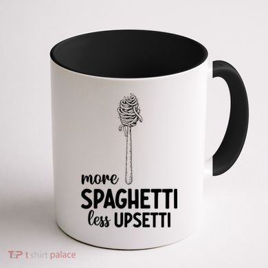 More Spaghetti Less Upsetti Coffee Mug back