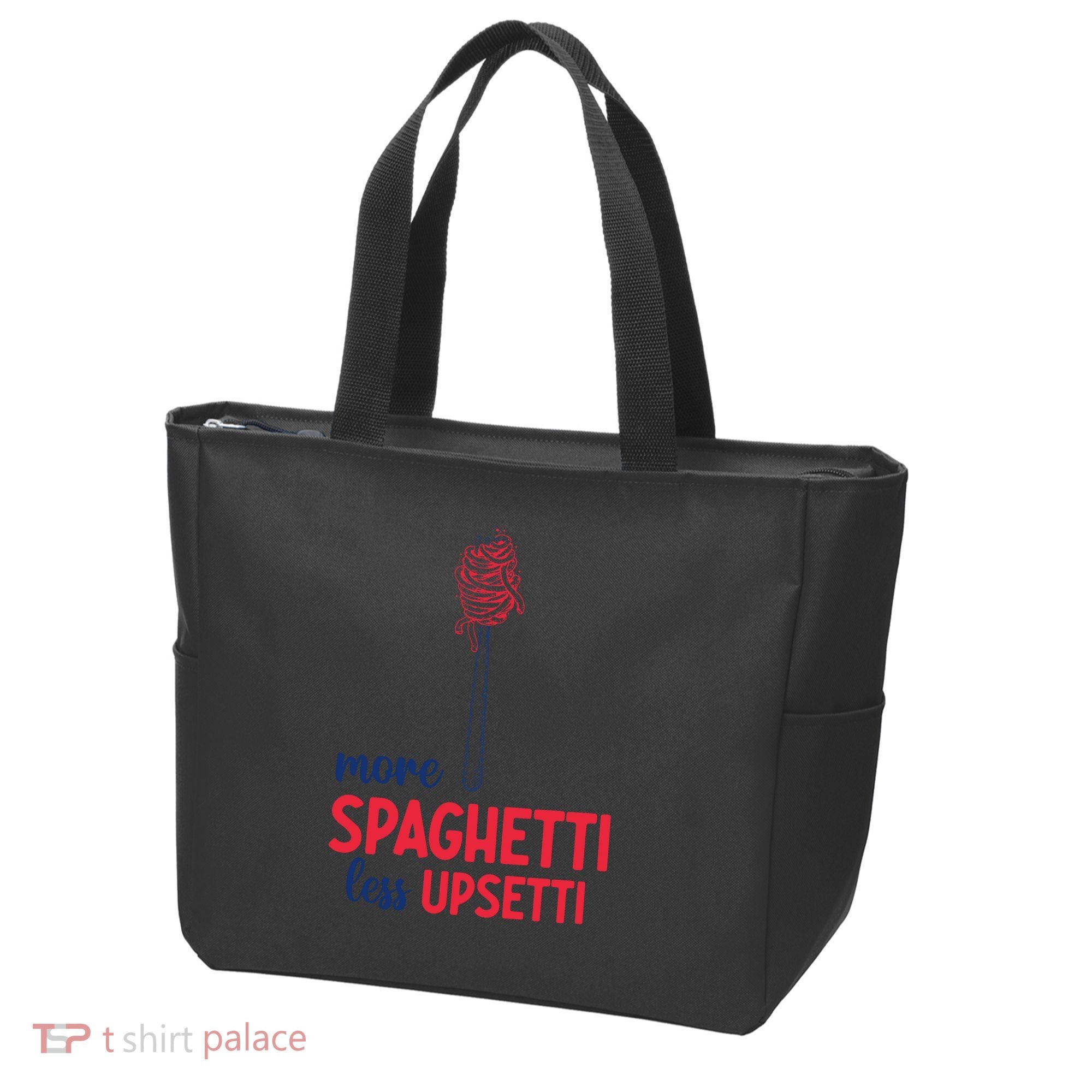 More Spaghetti Less Upsetti Funny Food Meme Tote Bag
