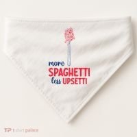 More Spaghetti Less Upsetti Funny Food Meme USA-Made Doggie Bandana thumb 0