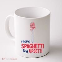 More Spaghetti Less Upsetti Funny Food Meme Coffee Mug thumb 0