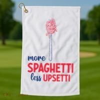 More Spaghetti Less Upsetti Funny Food Meme Golf Towel thumb 1