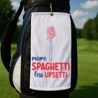 More Spaghetti Less Upsetti Funny Food Meme Golf Towel thumb 2