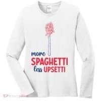 More Spaghetti Less Upsetti Funny Food Meme Women's Long Sleeve Shirt thumb 0