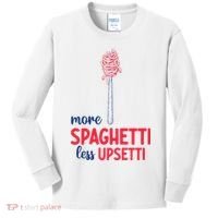 More Spaghetti Less Upsetti Funny Food Meme Kids Long Sleeve Shirt thumb 0