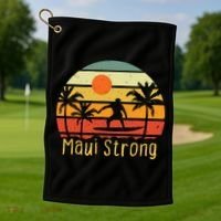 Maui Strong Lahaina Banyan Tree Hawaii Golf Towel thumb 1