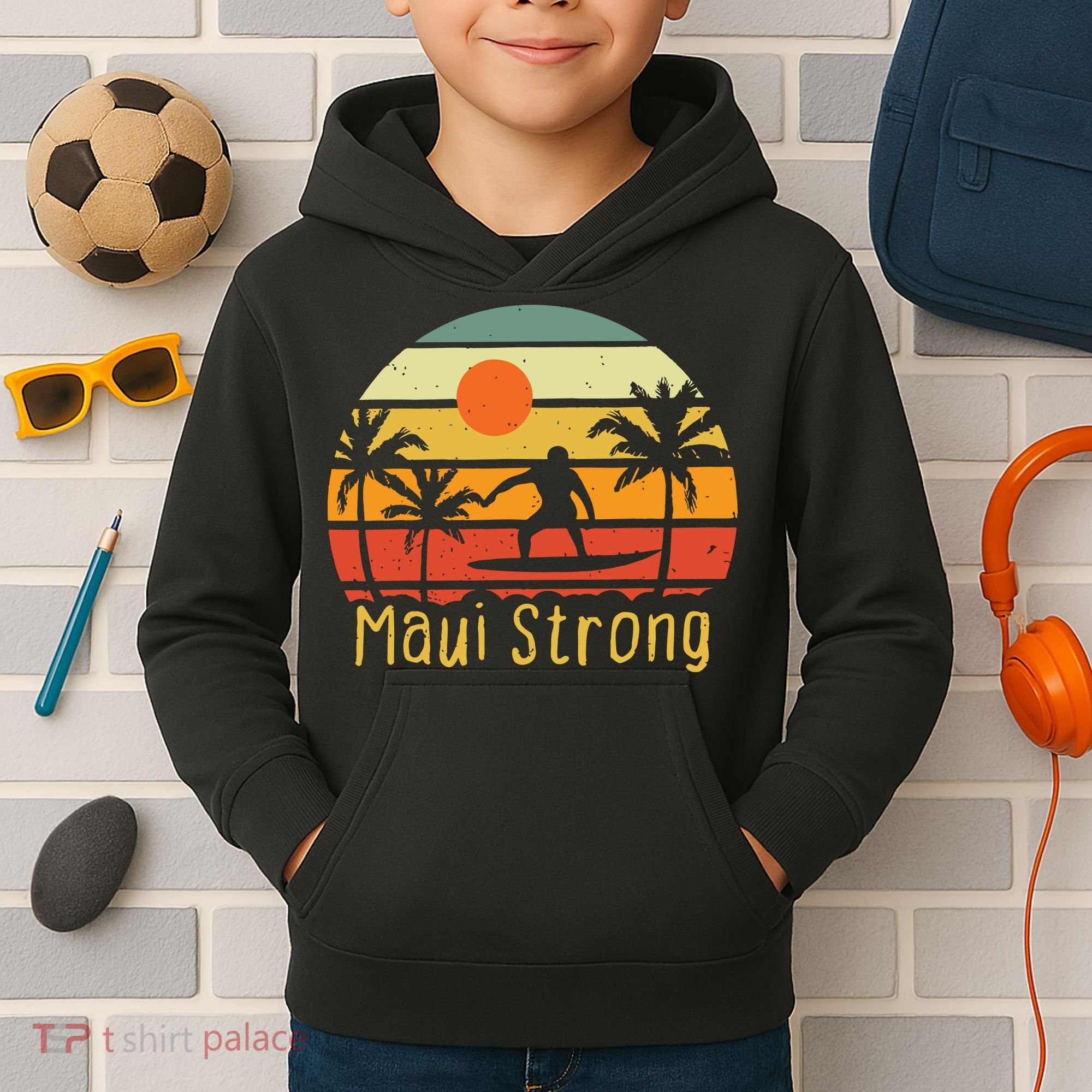 Maui Strong Lahaina Banyan Tree Hawaii Kids Hoodie