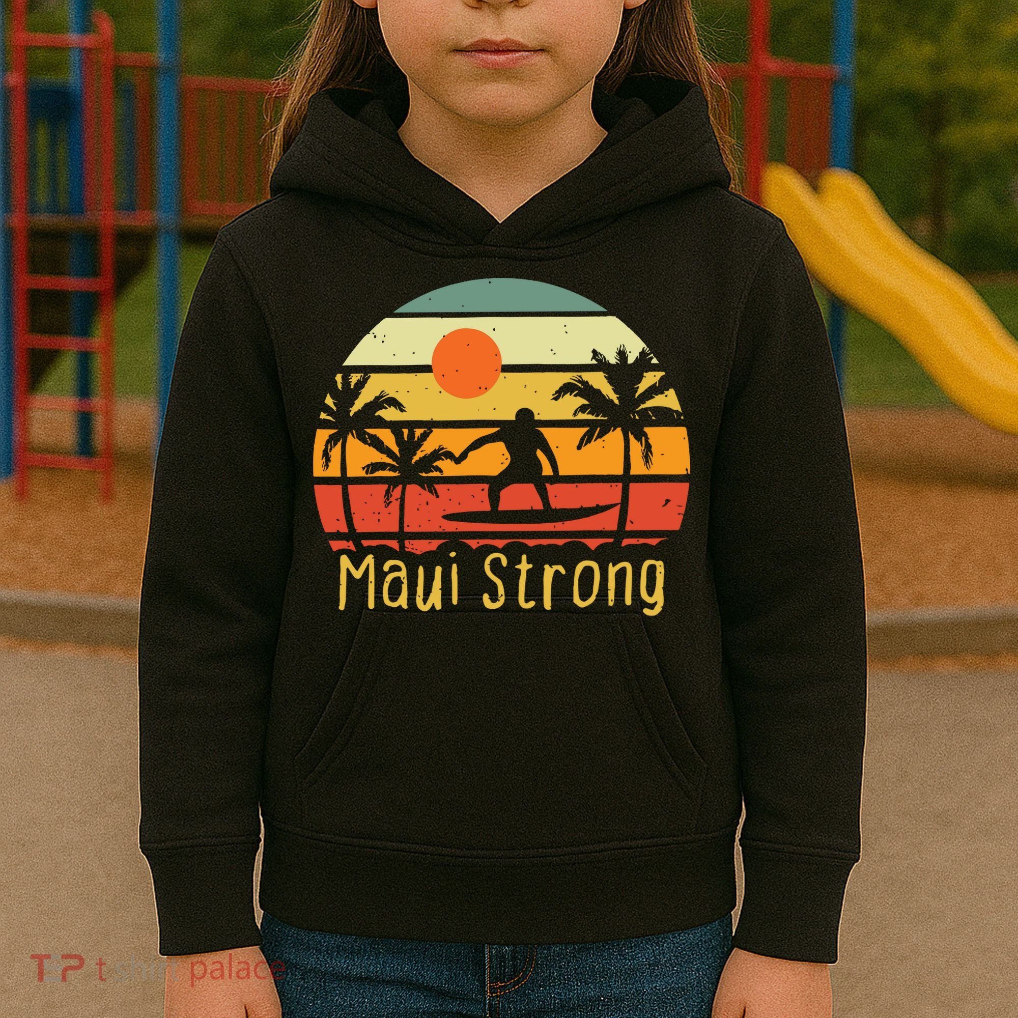 Maui Strong Lahaina Banyan Tree Hawaii Kids Hoodie