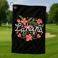 Maui Strong Lahaina Flower Golf Towel thumb 1