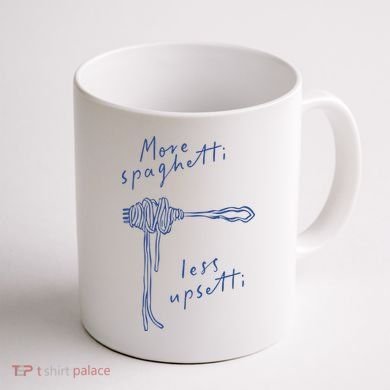 More Spaghetti Less Upsetti Coffee Mug back