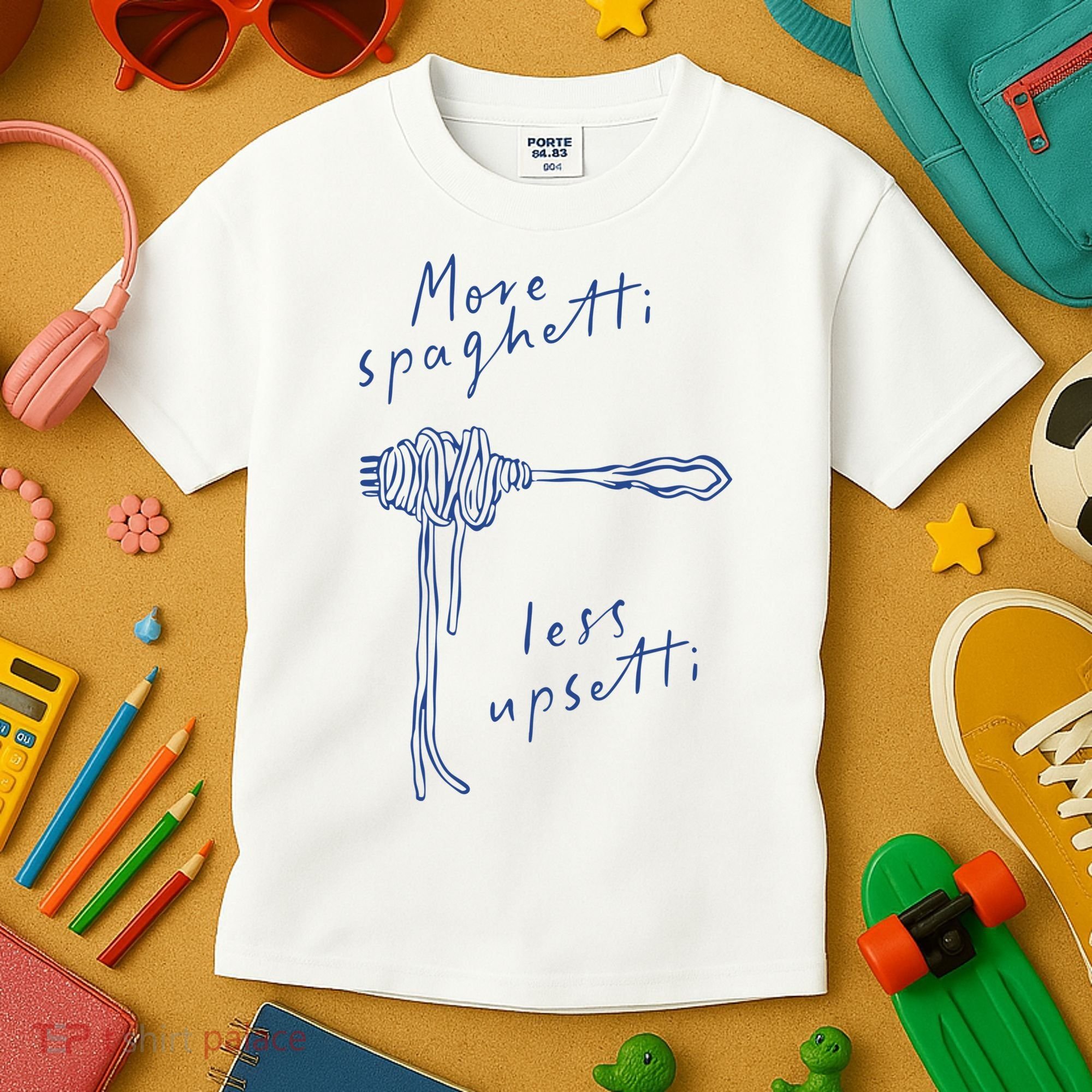 More Spaghetti Less Upsetti Kids T-Shirt