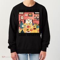 More Spaghetti Less Upsetti Cat Eating Spaghetti Women's Sweatshirt thumb 0