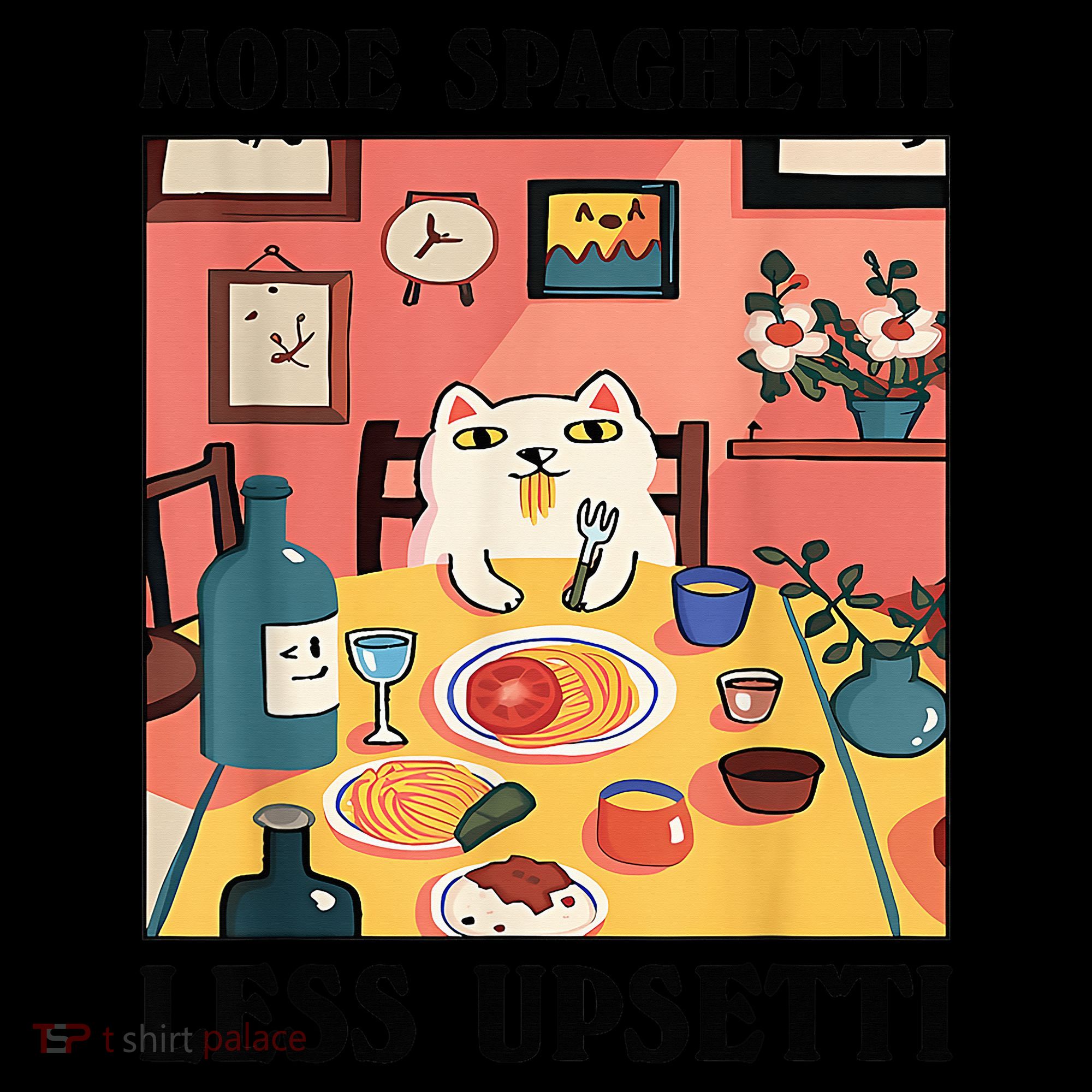 More Spaghetti Less Upsetti Cat Eating Spaghetti Toddler Hoodie