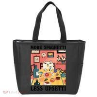 More Spaghetti Less Upsetti Cat Eating Spaghetti Tote Bag thumb 0