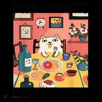More Spaghetti Less Upsetti Cat Eating Spaghetti Tote Bag thumb 4