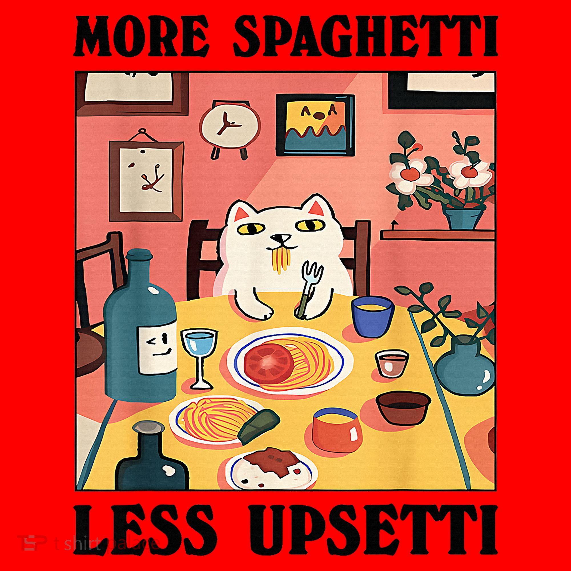 More Spaghetti Less Upsetti Cat Eating Spaghetti Santa Hat