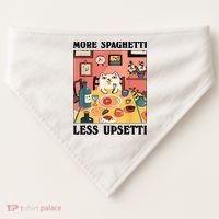 More Spaghetti Less Upsetti Cat Eating Spaghetti USA-Made Doggie Bandana thumb 0