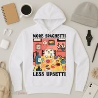 More Spaghetti Less Upsetti Cat Eating Spaghetti Hoodie thumb 3