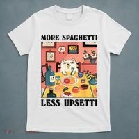 More Spaghetti Less Upsetti Cat Eating Spaghetti T-Shirt thumb 5