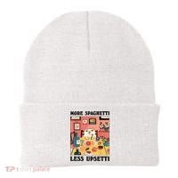 More Spaghetti Less Upsetti Cat Eating Spaghetti Beanie thumb 0