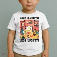More Spaghetti Less Upsetti Cat Eating Spaghetti Toddler T-Shirt thumb 2