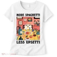 More Spaghetti Less Upsetti Cat Eating Spaghetti Women's T-Shirt thumb 0